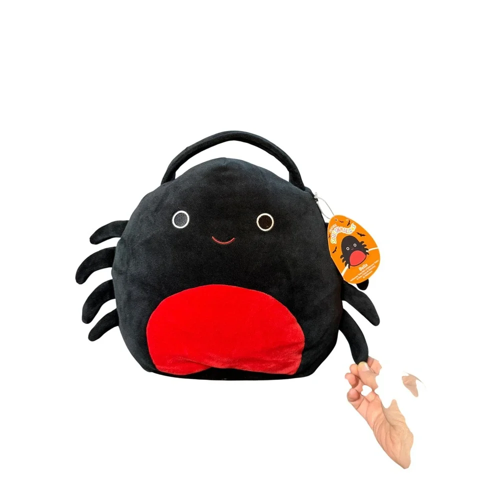 NWT Squishmallows Bella Spider‎ Treat Pail Halloween Black Autumn Soft Stuffie